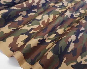 Camouflage Grün & Braun Army Woodland METER Baumwollpopeline Stoff Jungen und Herren Kleidung, Taschen, Accessoires (Massenlager)
