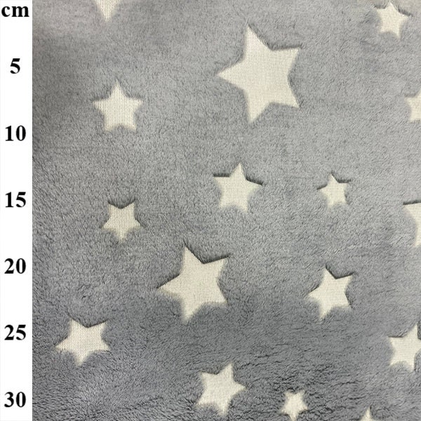 Gris Argent Glow in the DarkSoft Polaire (un demi-mètre) pour bébé enfants couette jouets pépinière artisanat décor tissu moelleux super doux chaud lavable