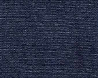 4oz lichtgewicht gewassen blauwe denimstof donkere schaduw van Large Fat Quarter