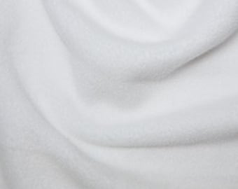 Supersoft Polar Fleece Anti Pill Thick Washable Fabric Use For Baby Quilt Throws, Pet Blanket - White