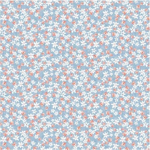 Pastel Petit Flowers Peach Blue Blender Excellent Quality 100% Cotton Fabric Craft Sewing Clothes Home Decor 60&quot; Wide Per Large Fat Quarter