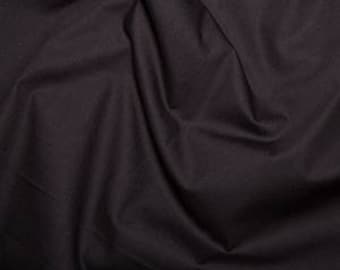 Excellent Quality Plain Black 100% Cotton Poplin Fabric 121gsm Sewing Quilting Craft Home Decor