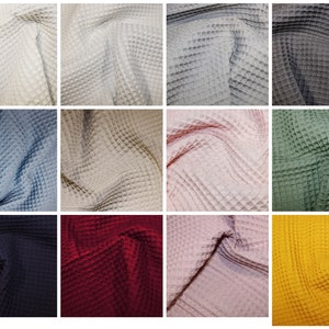 Cotton Waffle Weave Fabric Per HALF A METRE 100% Cotton Fabric Baby Absorbent Quick Drying For Towels Aprons Robes Slippers