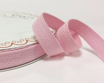 Cinta de espiga de algodón rosa pálido de 2 metros y 15 mm para costura artesanal.