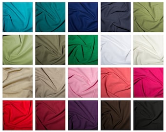 Plain Linen Look 100% Cotton Fabric 57"/145cm Wide Solid Colours Woven 135gsm Clothes/Home Decor/Handkerchiefs/Tablecloths - By HALF A METRE