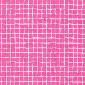 May include: A pink and white checkered pattern with a subtle textured effect. The pattern is made up of small squares.