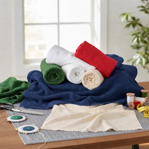 Double Sided Cotton Towelling Loop Fabric Baby Nappy Reusable Diaper Gown Bibs 60" Wide Towel - HALF A METRE - Bath Towels/Bath Robes