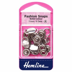 Button Snaps Solid Top - 11mm Silver 6 Sets - Clothes, Kid&#39;s Clothes, Children&#39;s Clothes