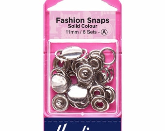 Button Snaps Solid Top - 11mm Silver 6 Sets - Clothes, Kid's Clothes, Children's Clothes