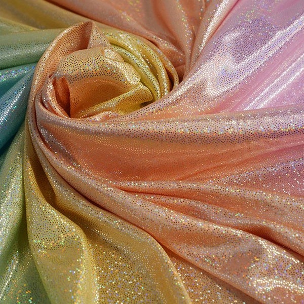 Stretchy Arc-en-ciel Coloré Licorne Fée Foil Brillant Costume Tissu Magique - HALF A METER Filles Tissu Vêtements Artisanat Couture - Numéro 3