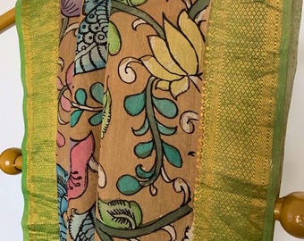 Elegant Pen Kalamkari Duppatta / Natural dye / Vegetable dye