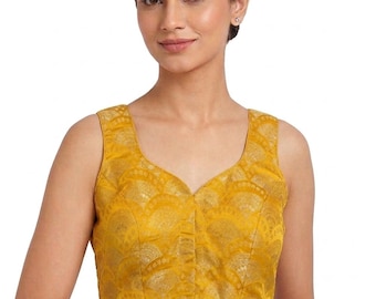 Yellow Saree Blouse / Lehenga Choli / Ships from USA