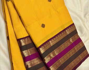 Pure Kanchipuram silk Saree/ Indian Ethnic Wear/ korvai