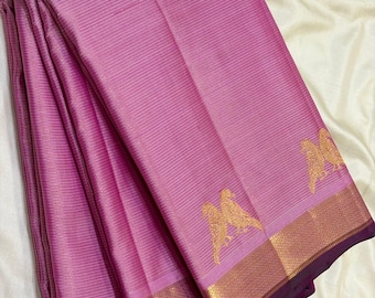 Kanchipuram Silk Saree / Bird Motif / Handloom / Indian Saree with Zari