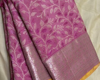 Handloom Kanchipuram silk saree in beautiful colors/ ships within usa