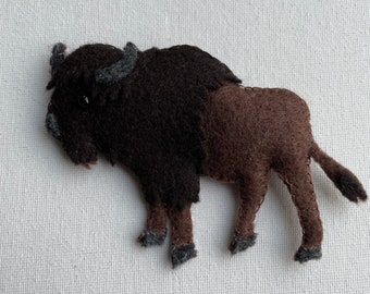 Bison Ornament • Buffalo Ornament • Felt • Yellowstone • Wild West Animal • western wildlife • prairie • gift • decoration