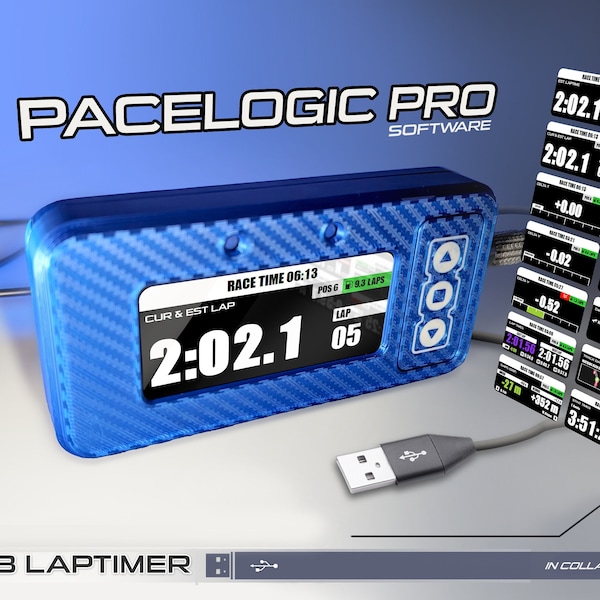 USB Lap Timer with Bracket | 4in Touch Screen | PACELOIC Pro & Sim Hub | Immense amounts of telemetry data !!!