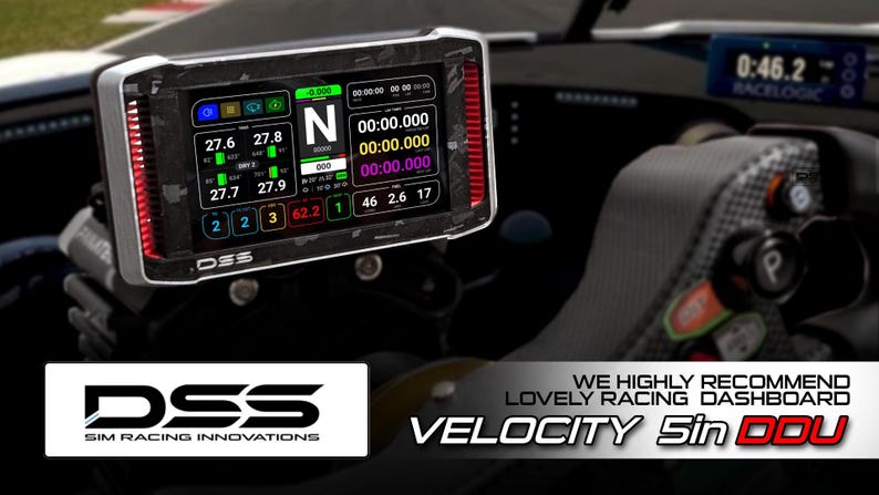 5" Sim Racing Dashboard: Velocity Touchscreen DDU for Fanatec, MOZA, Simucube image 1