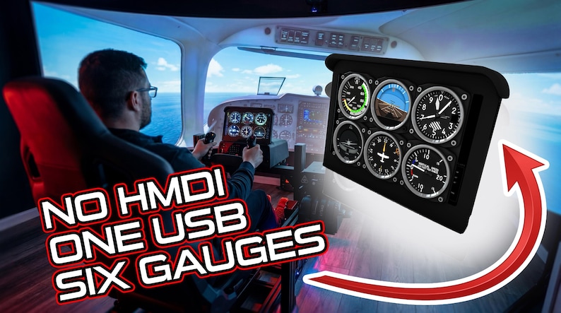 USB-flygsimulator med sexpack AERO6 | HD-pekskärmsmätare för PC, ingen HDMI!!! bild 2