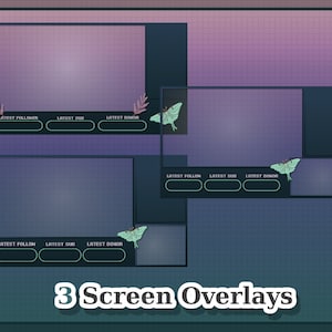 Twitch Overlay Bundle - Luna Moth Overlay Pixel Art