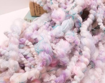 Coil Art Yarn - Chunky Hand Spun Yarn - Weaving and Knitting Yarn - Indie Dyed Merino & Recycled Fibers * Unicorn
