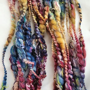 Autumn Hand Spun Art Yarn: Thick & Thin Slubs, Jumbo Coils