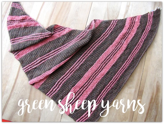 knit shawl on the bias