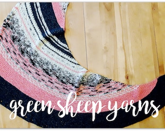 Knit Shawl PDF Pattern: &#39;Wildflower&#39; Boho Chic Bias Knit