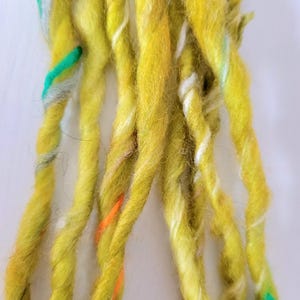 Chartreuse Single Ply Thick & Thin Yarn Hand Spun Yarn/ Bulky Art Yarn/ Knitting Yarn