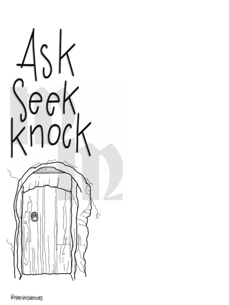 Ask Seek Knock Coloring Page