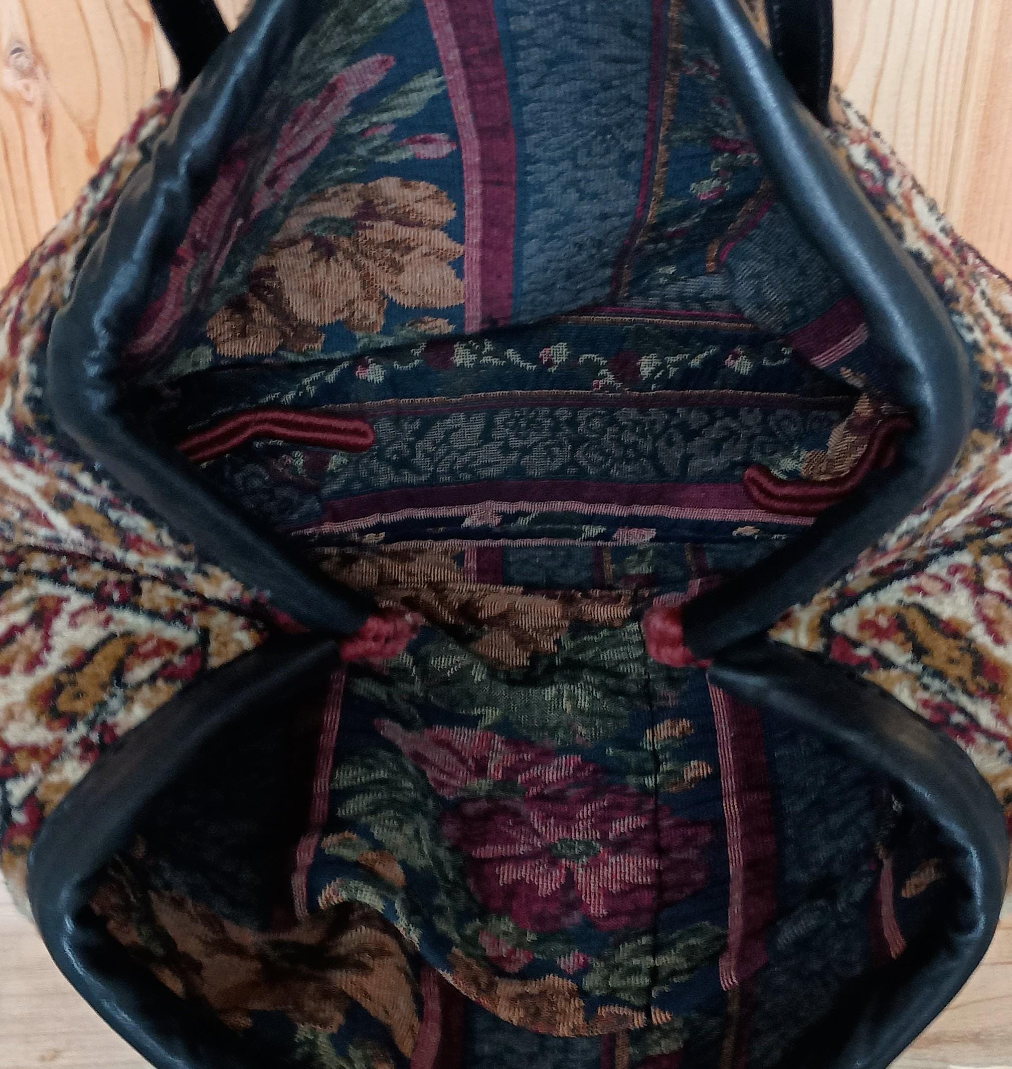 Hand Sewn Carpet Rug Mary Poppins Tote Made With Repurposed & Vintage ...