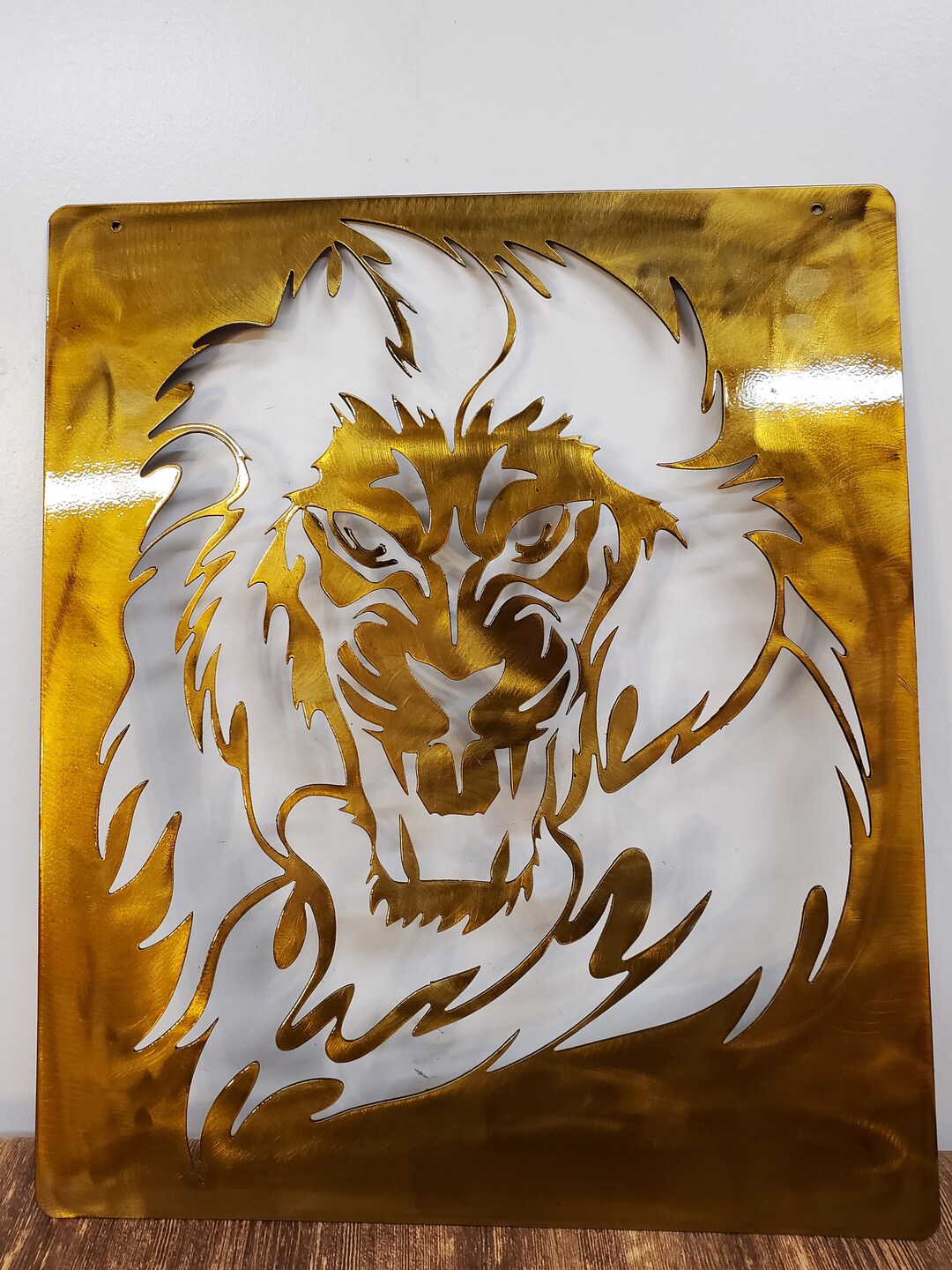 Lion Metal Art Painted Etsy
