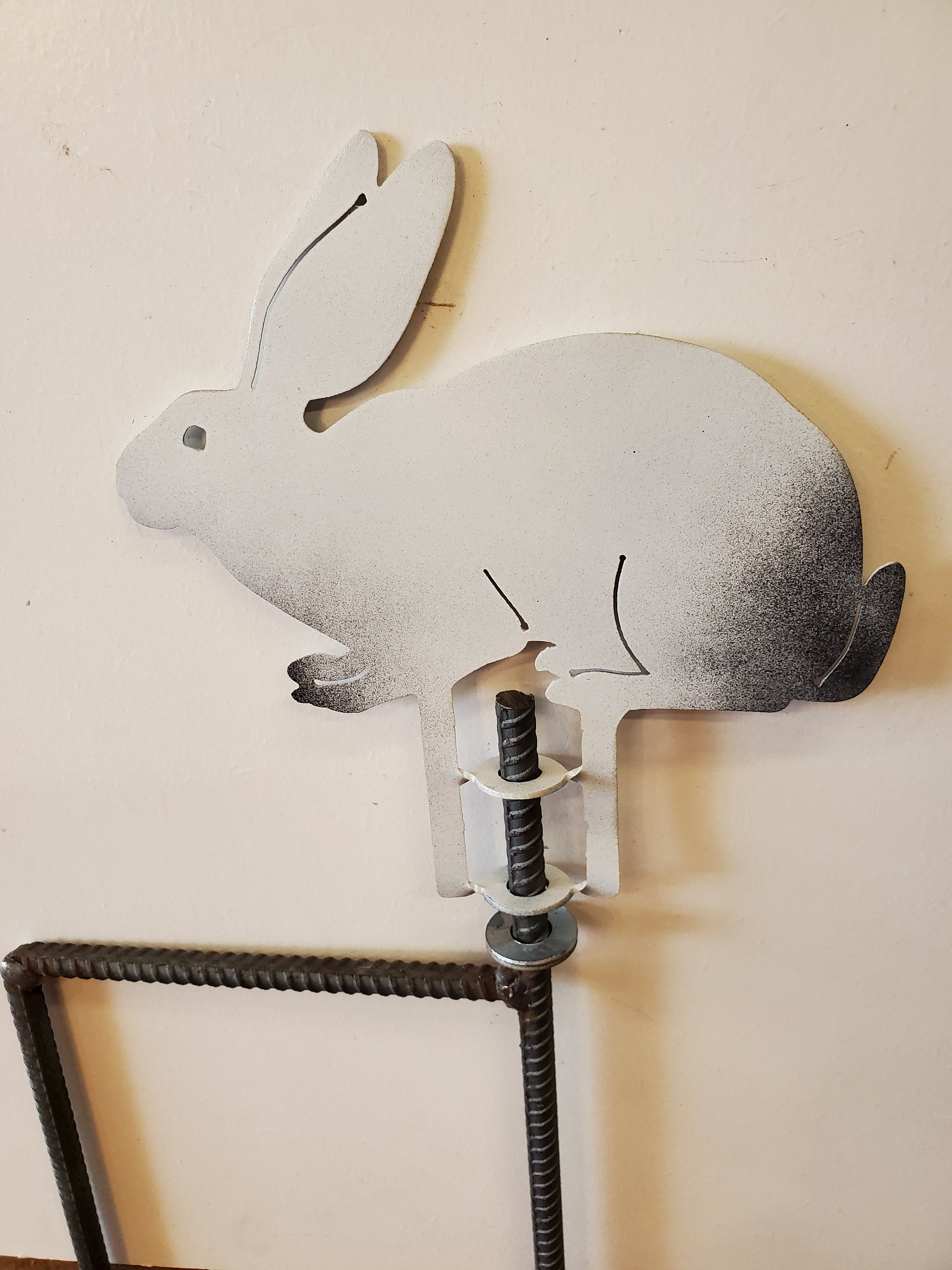 Bunny Rabbit Small Metal Yard Art Stake Etsy
