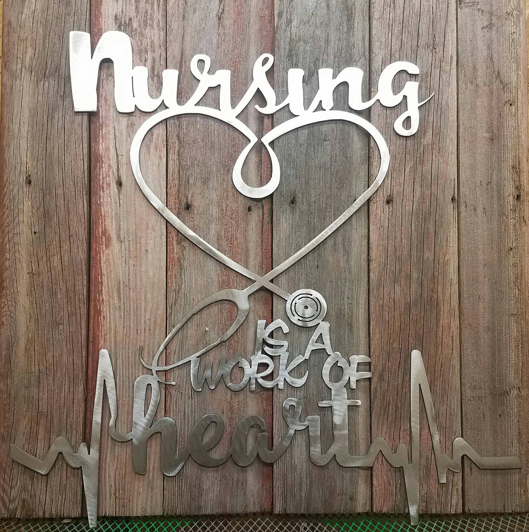 Nursing Metal Sign Wall Hanging Etsy New Zealand
