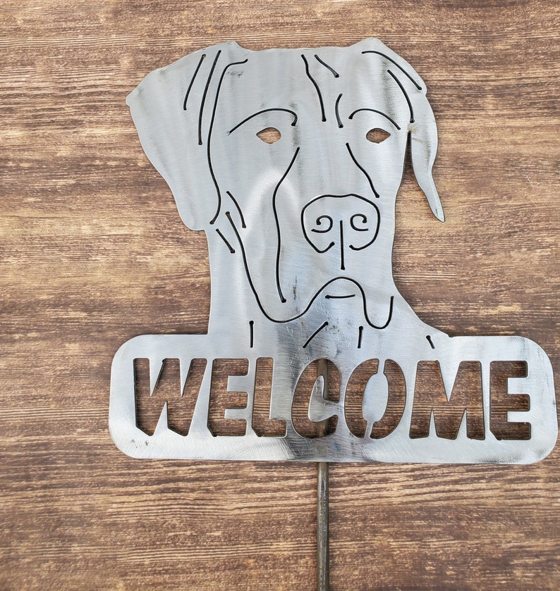 Great Dane Welcome Sign, Welcome sign, Yard art image 1