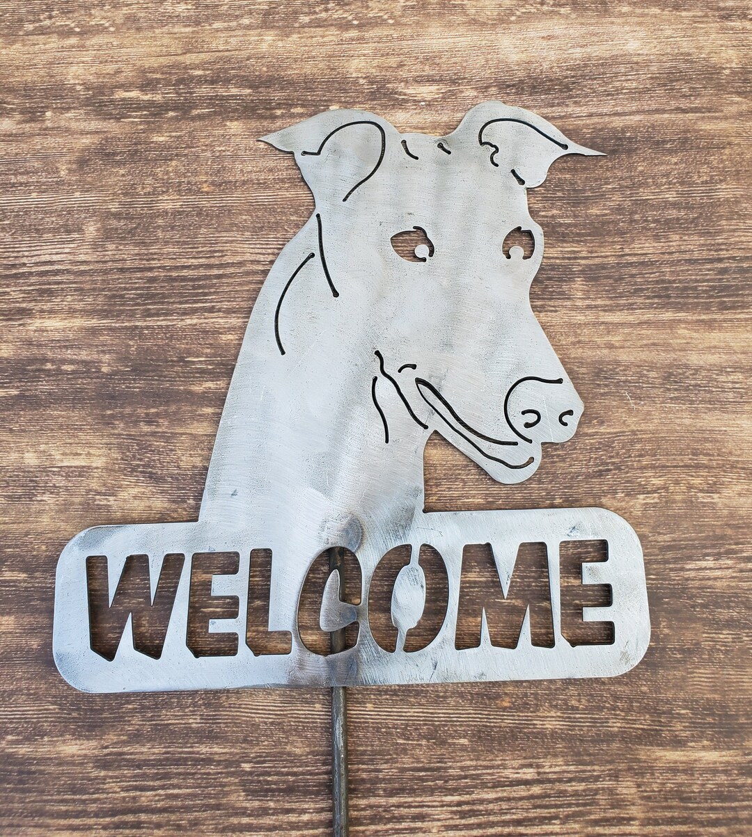 Greyhound Dog Sign Metal Garden Décor Etsy