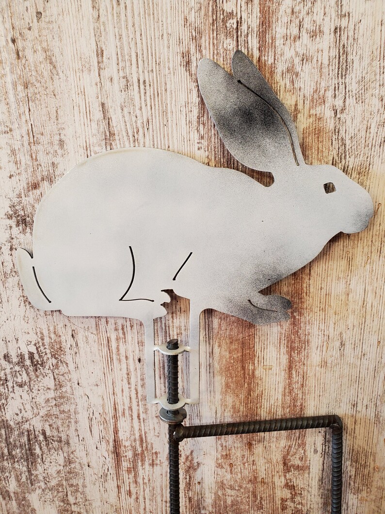 Bunny Rabbit Metal Yard Art Stake Etsy