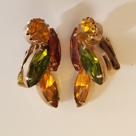 Topaz Amber Glass Earrings - image 1