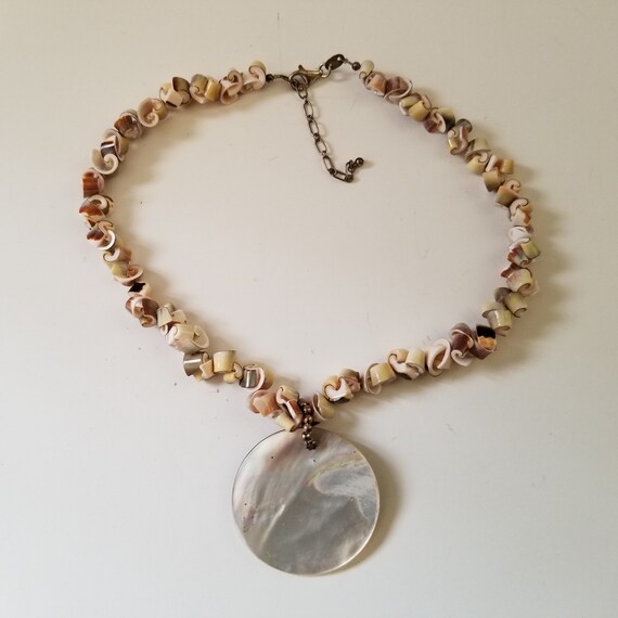 Mother of Pearl Shell Sterling Silver Necklace - image 4