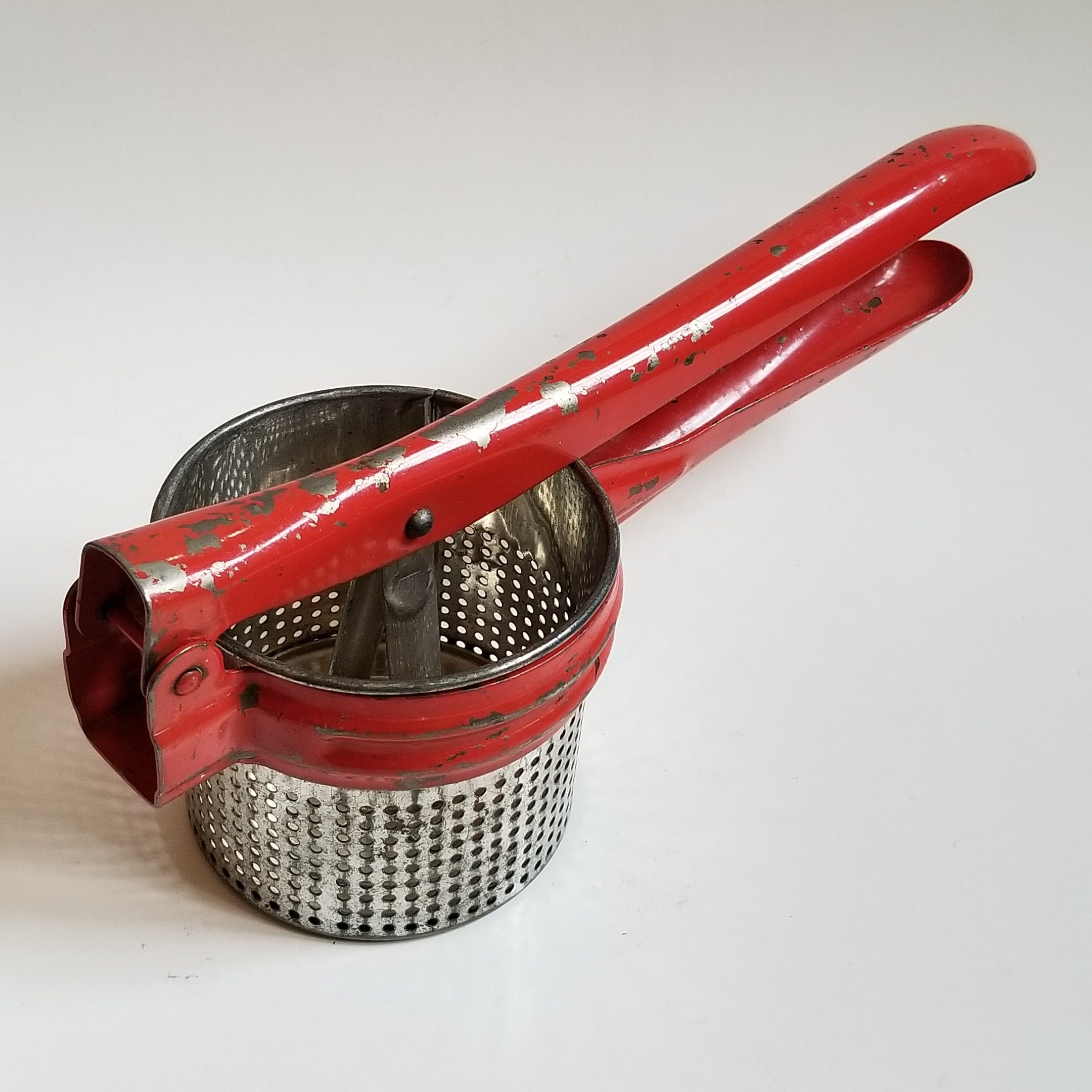 Vintage Red Potato Ricer Masher Kitchen Collectible Etsy