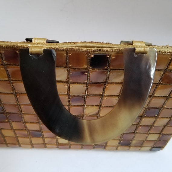 Vintage Brown Plastic Squares Handbag - image 4