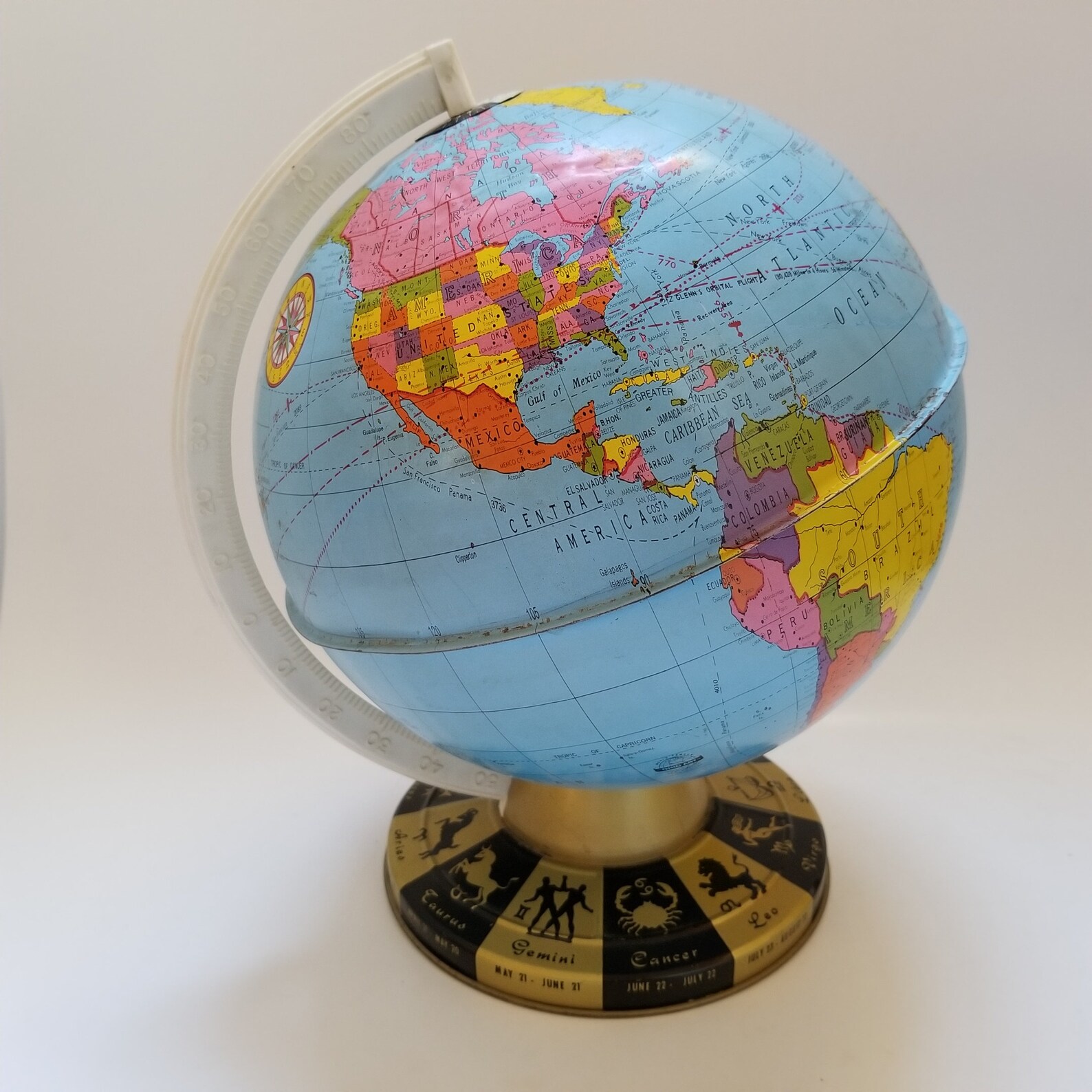 Vintage Ohio Art Metal Globe D174 1960s Etsy