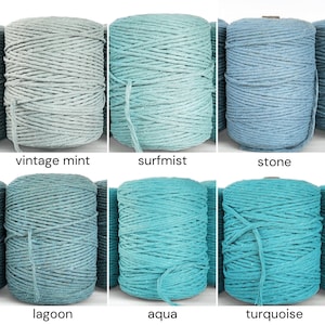 3mm Single Strand Macrame Cord 1 Ply Twisted Coloured Cotton String for ...