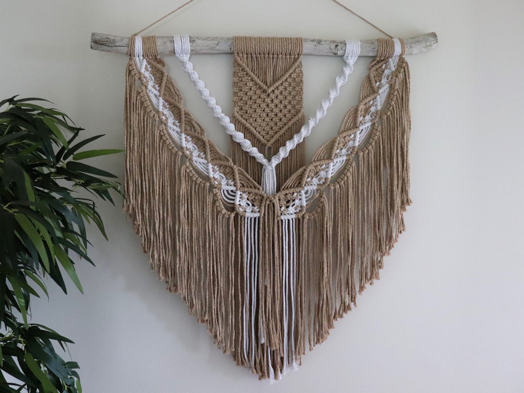 Large Macrame Wall Hanging. Two Tone Accent Colour Available - Etsy