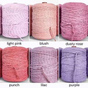 3mm Single Strand Macrame Cord 1 Ply Twisted Coloured Cotton String for ...