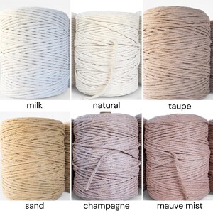 3mm Single Strand Macrame Cord 1 Ply Twisted Coloured Cotton String for ...