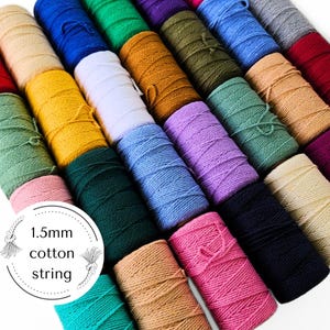 1.5 mm cotton string, 100 metres. colour warp thread