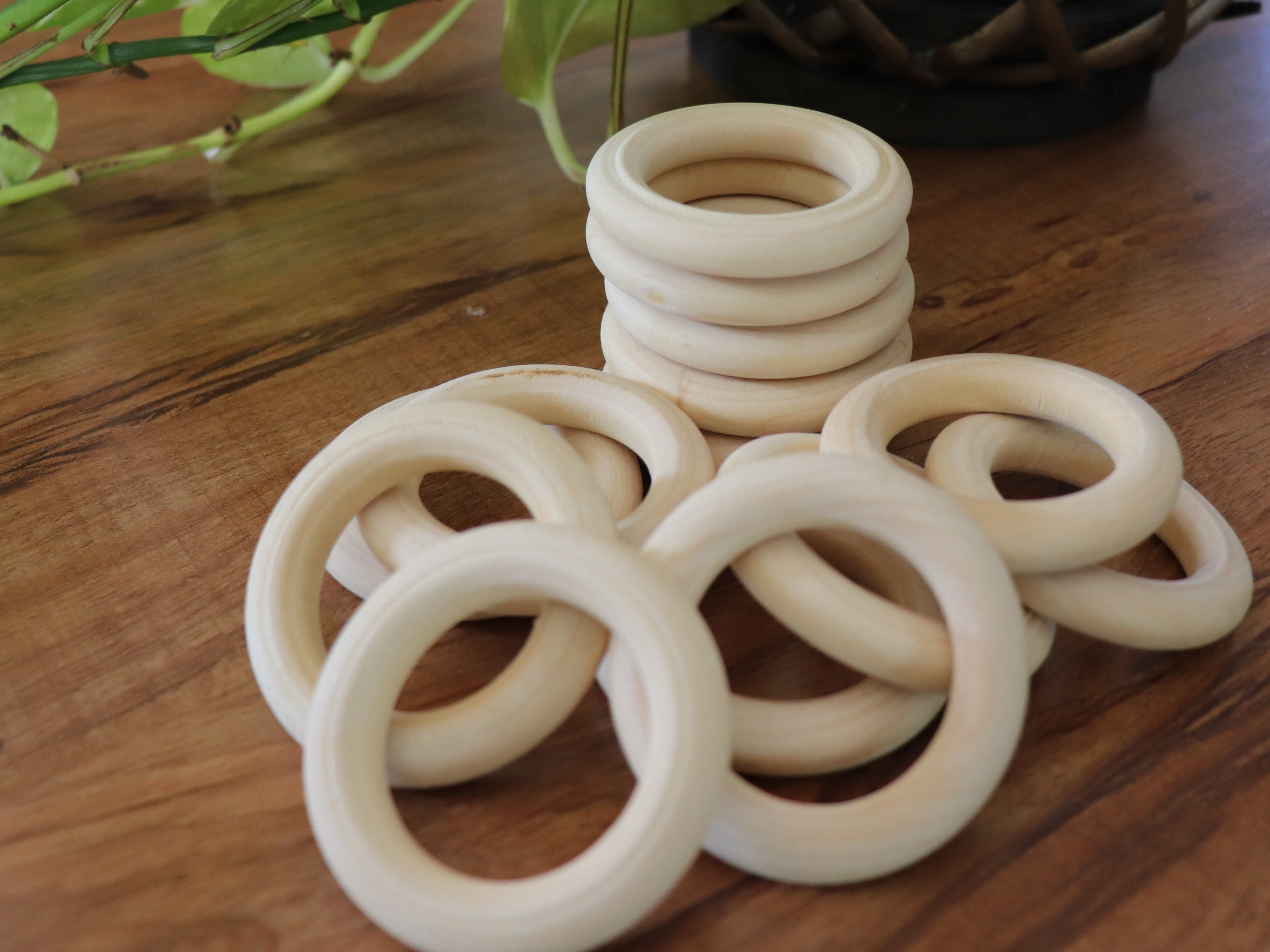 2O Pieces 55mm Wooden Rings Natural Unfinished Round Craft Etsy Australia