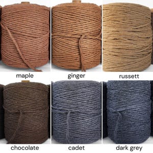 3mm Single Strand Macrame Cord 1 Ply Twisted Coloured Cotton String for ...