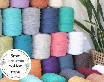 5mm macrame cord coloured cotton string for diy hangings bulk buy three strand twisted rope supplies